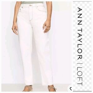 NWT LOFT Natural White Boyfriend Jeans -curvy  High Waist ~sz 25